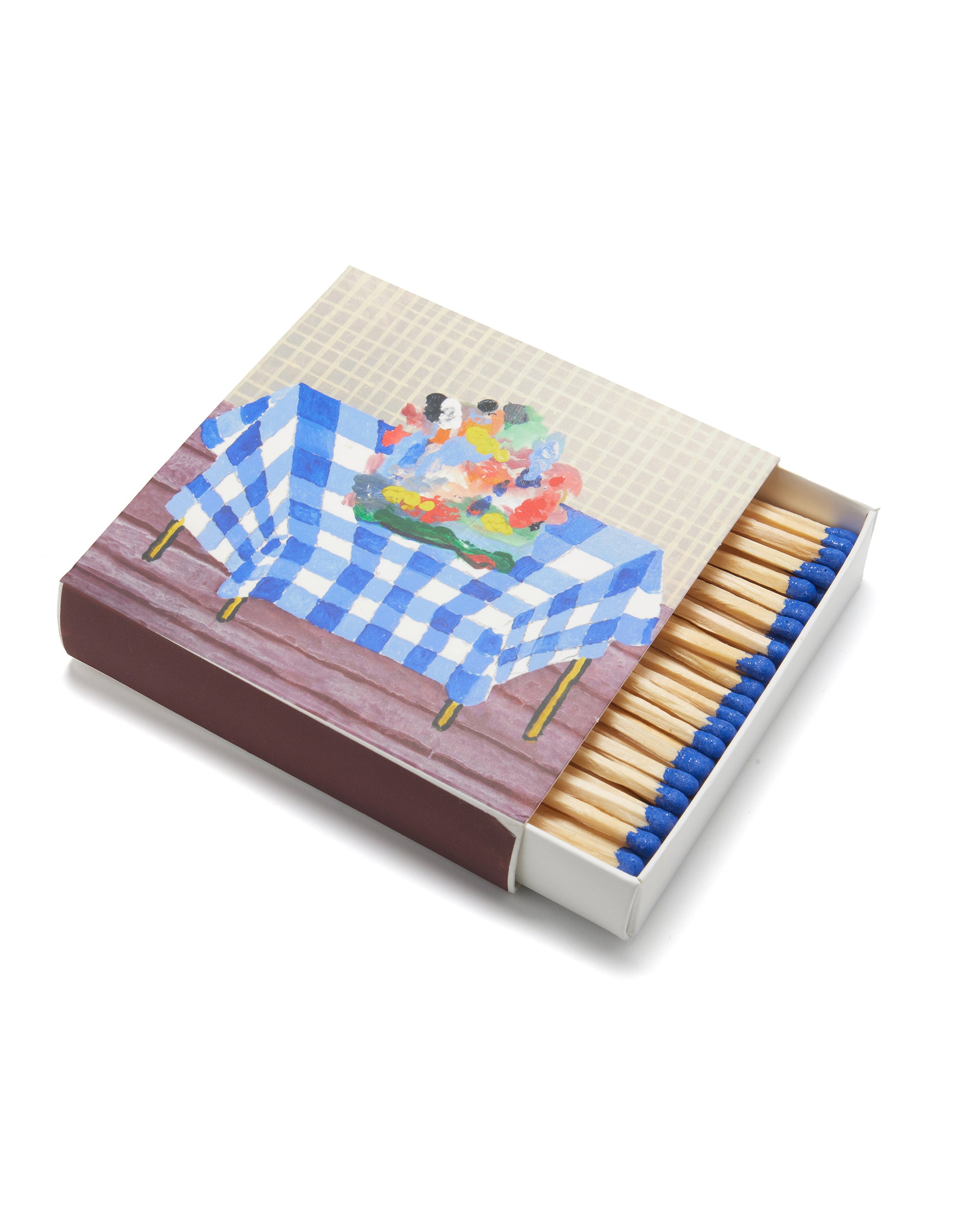 Abstraction Resting on a Blue and White Checkered Tablecloth Matches