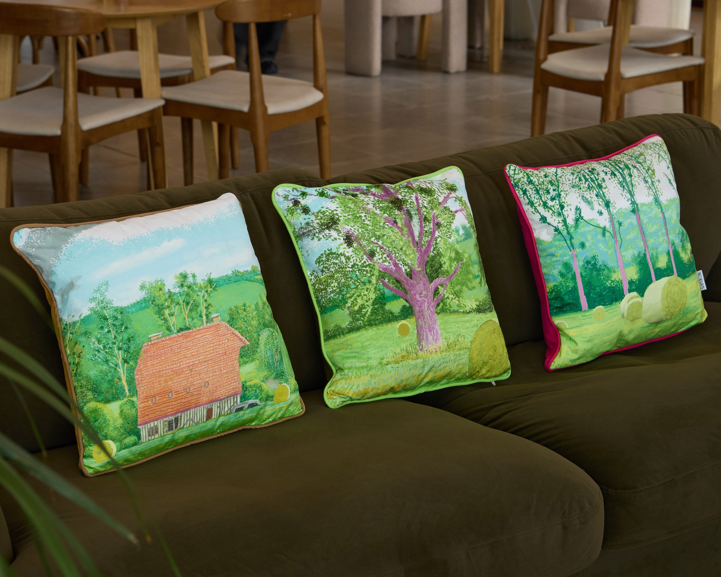 Set of 3 A Year in Normandie Cushions