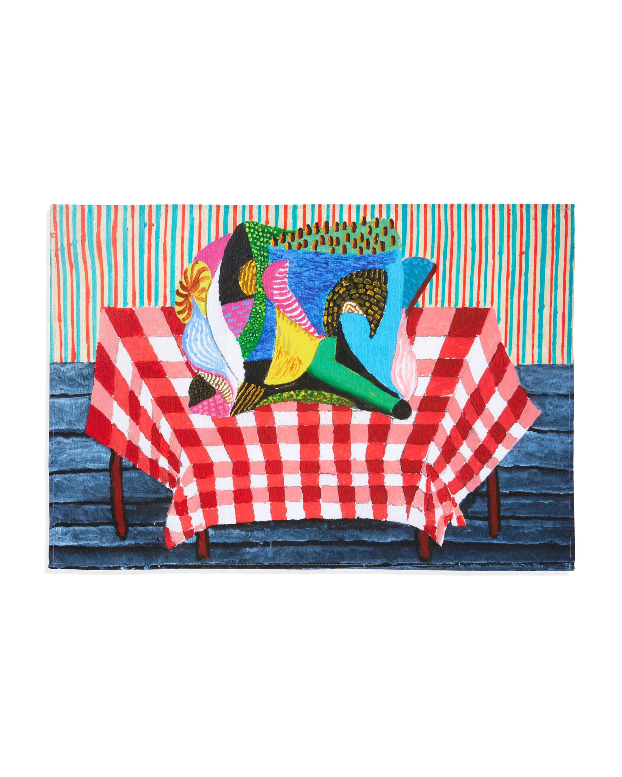 Abstraction Resting on a Red and White Checkered Tablecloth Tea Towel