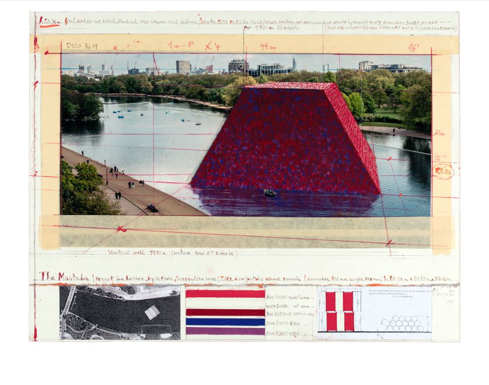 Christo: The Mastaba (Project for London, Hyde Park, Serpentine Lake) 2018